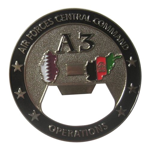AFCENT A3 Bottle Opener Challenge Coin