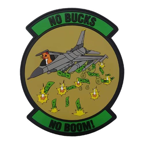 20 CPTS F-16 No Bucks No Boom Morale PVC Patch