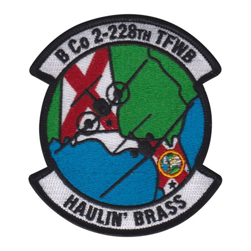 B Co 2-228 AVN Regiment Haulin Brass Patch