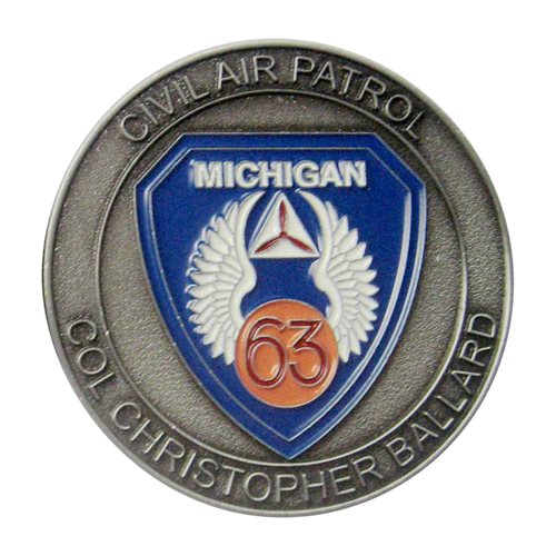 CAP Michigan 27 WG Eagle Commander Challenge Coin - View 2