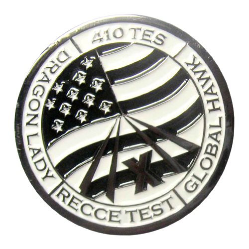 410 TES Black and White Challenge Coin