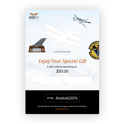 Aviator Gear $50 Gift Certificate