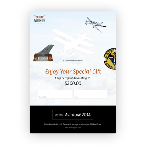 Aviator Gear $300 Gift Certificate