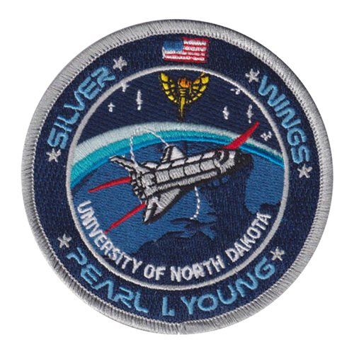 University of North Dakota Silver Wings Pearl I Young Chapter Patch