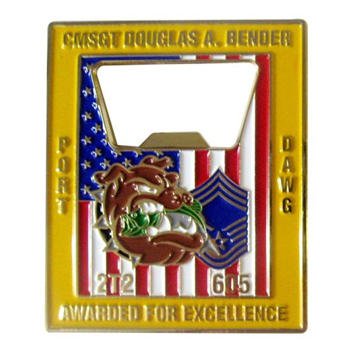 82 APS CMSgt Bottle Opener Challenge Coin - View 2