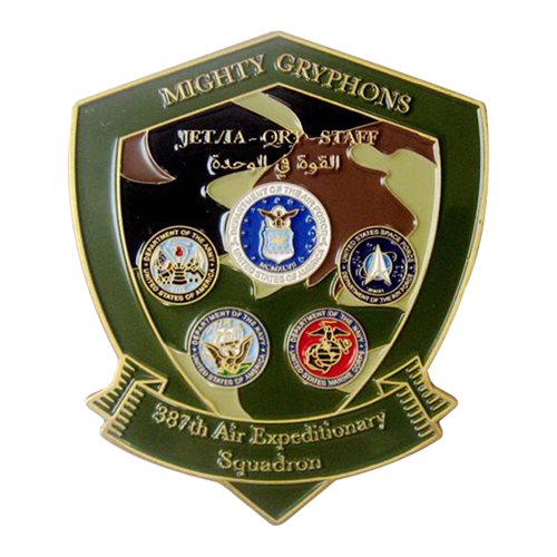 387 AES Commander Challenge Coin