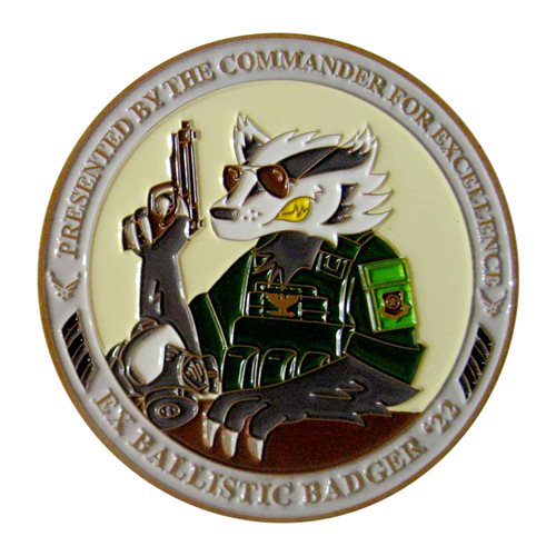 375 AMW Exercise Ballistic Badger 2022 Commander Challenge Coin - View 2
