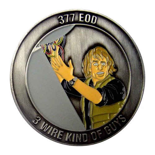 377 EOD 3 WIRE Kind Of Guys Challenge Coin - View 2