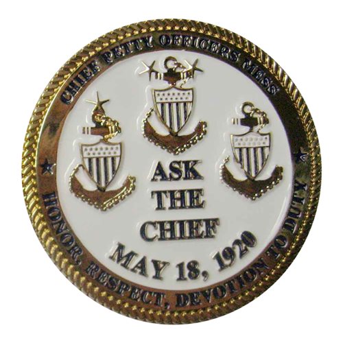 USCG CGAS Elizabeth City Chiefs Mess Challenge Coin - View 2