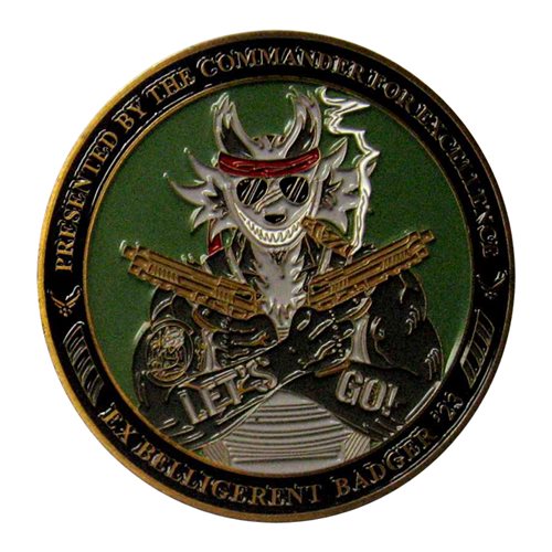 375 AMW Ex Belligerent Badger 2023 Commander Challenge Coin - View 2