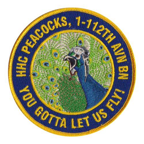 HHC 1-112 Avn Bn Peacocks Patch