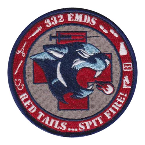 332 EMDS Red Tails Spit Fire Patch