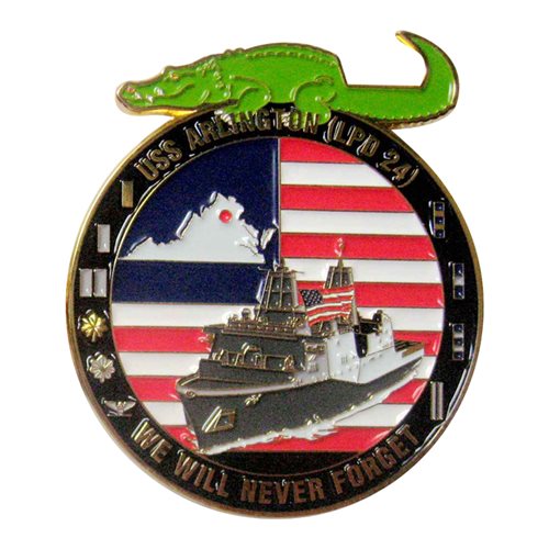 USS Arlington Strength Honor and Fortitude Challenge Coin - View 2