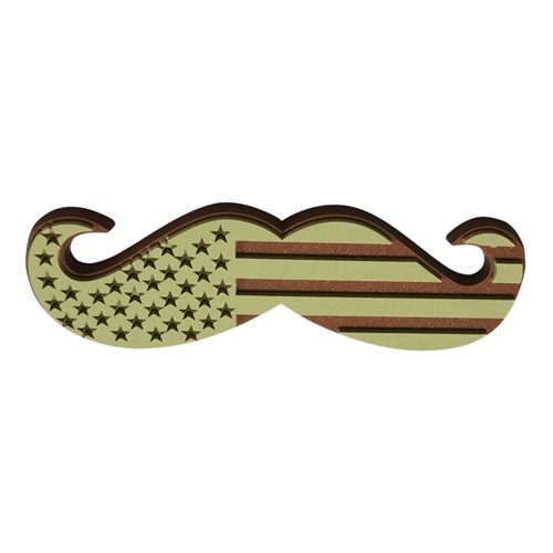 Mustache Flag Desert PVC Pencil Patch