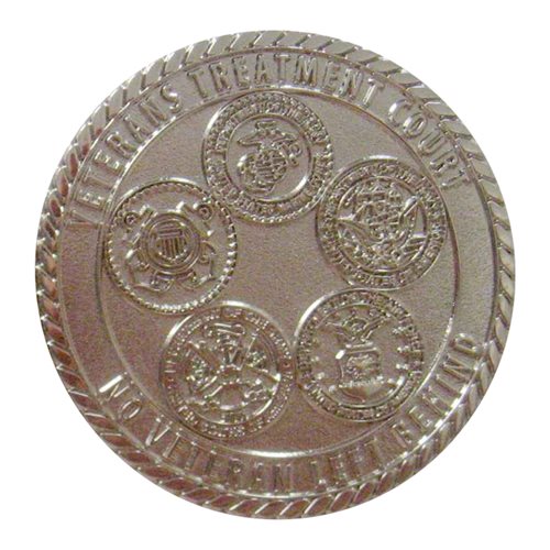 Veterans Treatment Court La Porte County Silver Challenge Coin - View 2