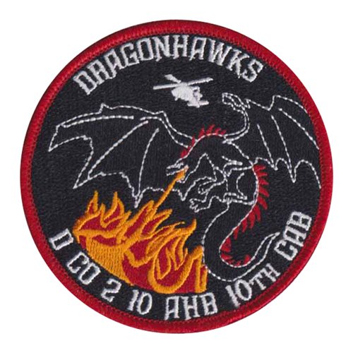 D Co 2-10 AHB 10 CAB Fort Drum Dragonhawks Patch