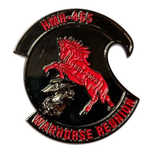 HMH 465 Warhorse CH53 E Bottle Opener Challenge Coin - View 2