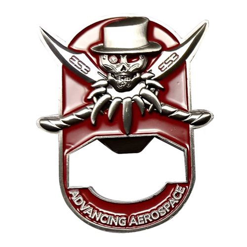 ES3 Advancing Aerospace Red Bottle Opener Challenge Coin