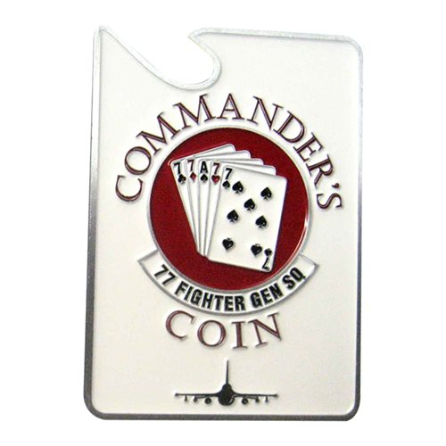 77 FGS Commanders Double Down Bottle Opener Challenge Coin - View 2