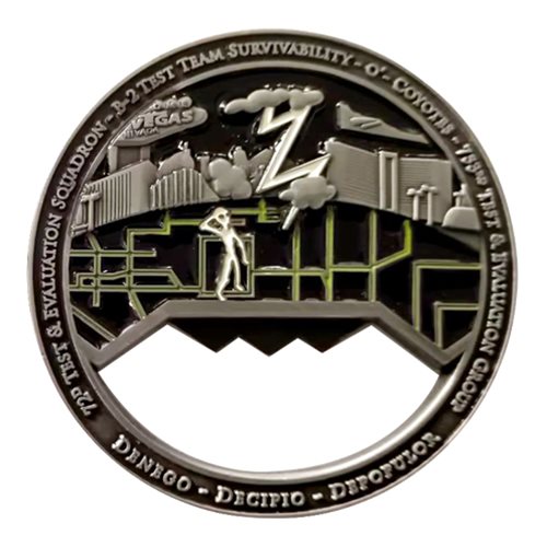 72 TES B-2 Test Team Survivability Bottle Opener Challenge Coin - View 2