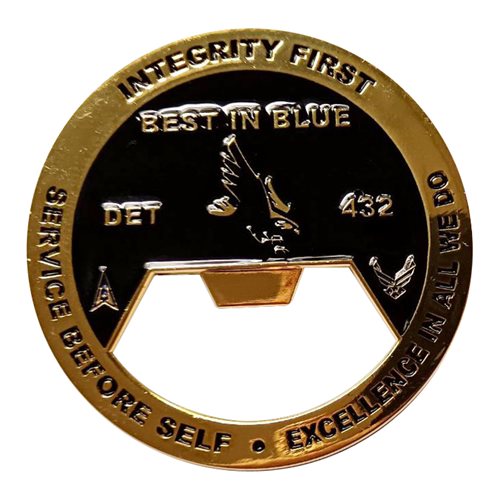 AFROTC Det 432 Bottle Opener Challenge Coin - View 2
