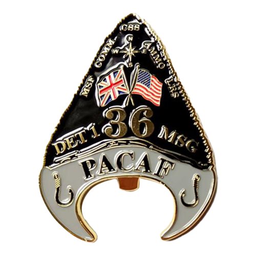 36 MSG DET 1 PACAF Shark Tooth Bottle Opener Challenge Coin