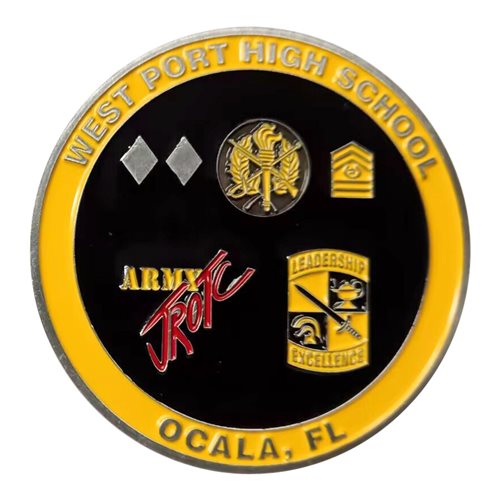 West Port HS Excellence in Action Challenge Coin - View 2