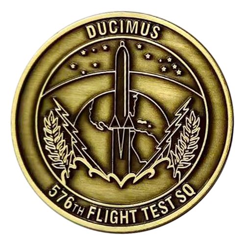 576 FLTS America's ICBM Antique Bronze Challenge Coin - View 2