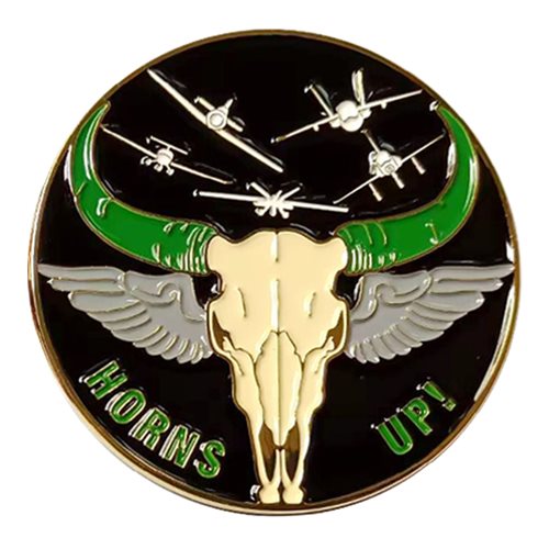 12 TRS Horns Up Challenge Coin - View 2