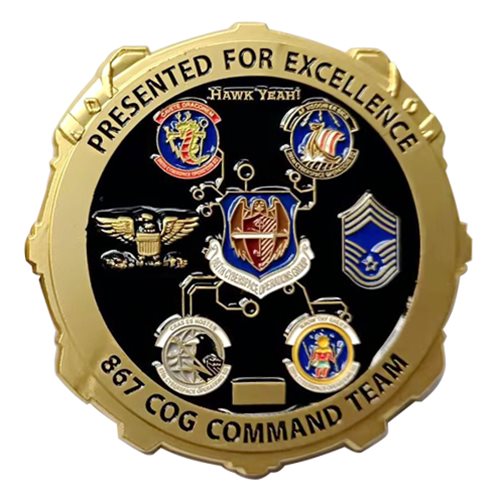 867 COG Hawk Yeah Command Team Challenge Coin - View 2