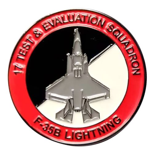 17 TES Black Knight F-35 Red Challenge Coin - View 2