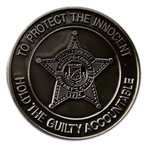 Harford County Sheriff's Office Laptop Flag Challenge Coin - View 2