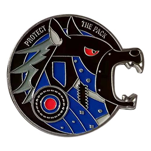 75 IS Cyber Wolves Bottle Opener Challenge Coin - View 2
