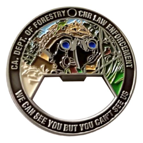 Ca. Dept of Forestry Bottle Opener Challenge Coin - View 2