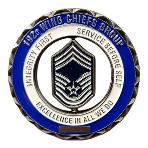 192 WG Chiefs Group Command Chief Spinner Challenge Coin