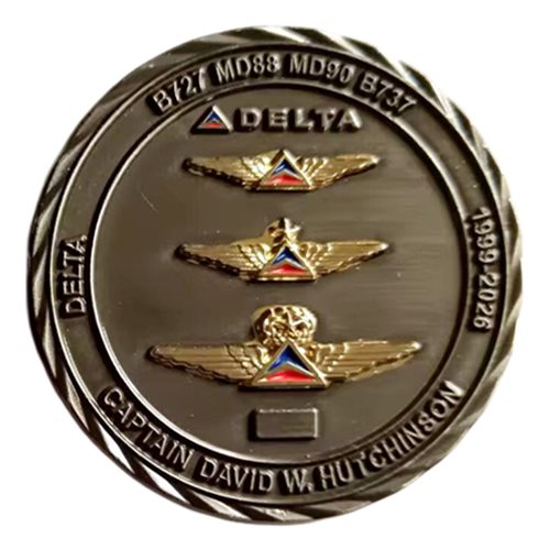 Col David Hutchinson USAF Delta Airlines Challenge Coin - View 2