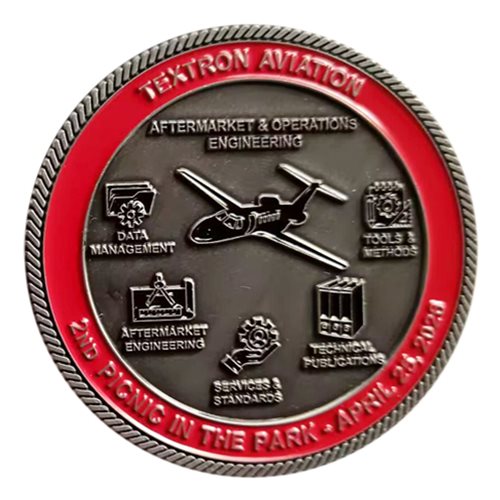 Textron Aviation Second A&O Engineering Picnic Challenge Coin - View 2