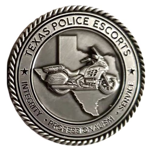 Texas Police Escorts LLC Challenge Coin - View 2