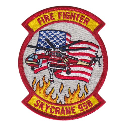 Red Siller Skycrane Firefighter N7095B Patch