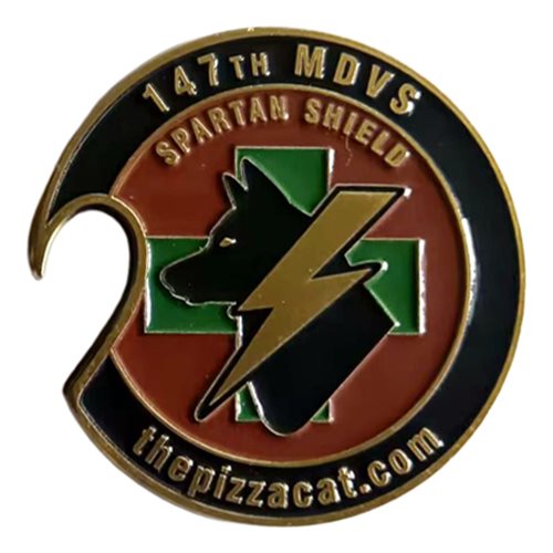 147 MDVSS Pizza Cat Bottle Opener Challenge Coin - View 2