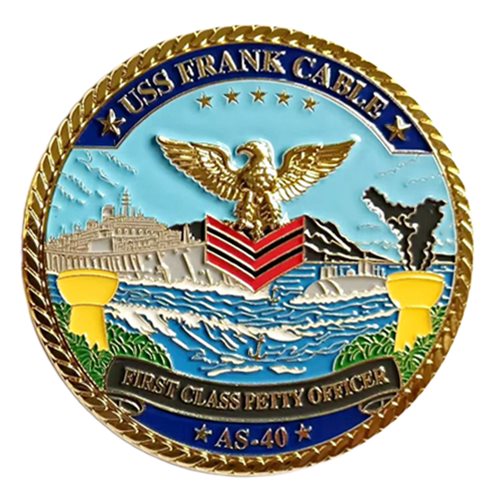 USS Frank Cable AS40 Command Chief Challenge Coin - View 2