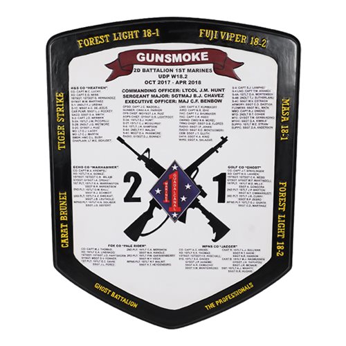 2nd Battalion / 1st Marines Deployment Plaque 