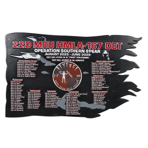 22 MEU HMLA-167 Deployment Plaque 