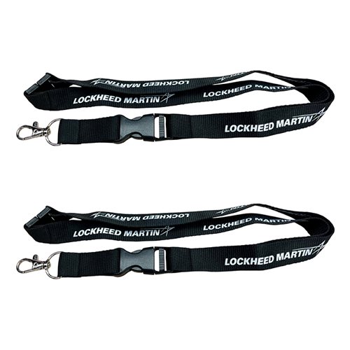 Lockheed Martin Black Screen Printed Lanyard