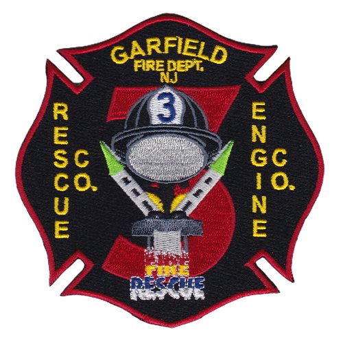 200 Fire Engine Garfield Fire Dept NJ 3 Fire Rescue and Engine Patch