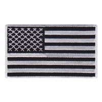 USA Flag Black and White Patch