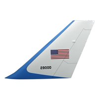 Air Force One B747 Airplane Tail Flash
