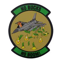 20 CPTS F-16 No Bucks No Boom Morale PVC Patch