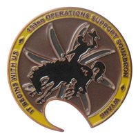 153 OSS C-130J Propeller Bottle Opener Challenge Coin