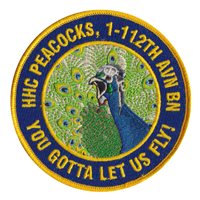 HHC 1-112 Avn Bn Peacocks Patch